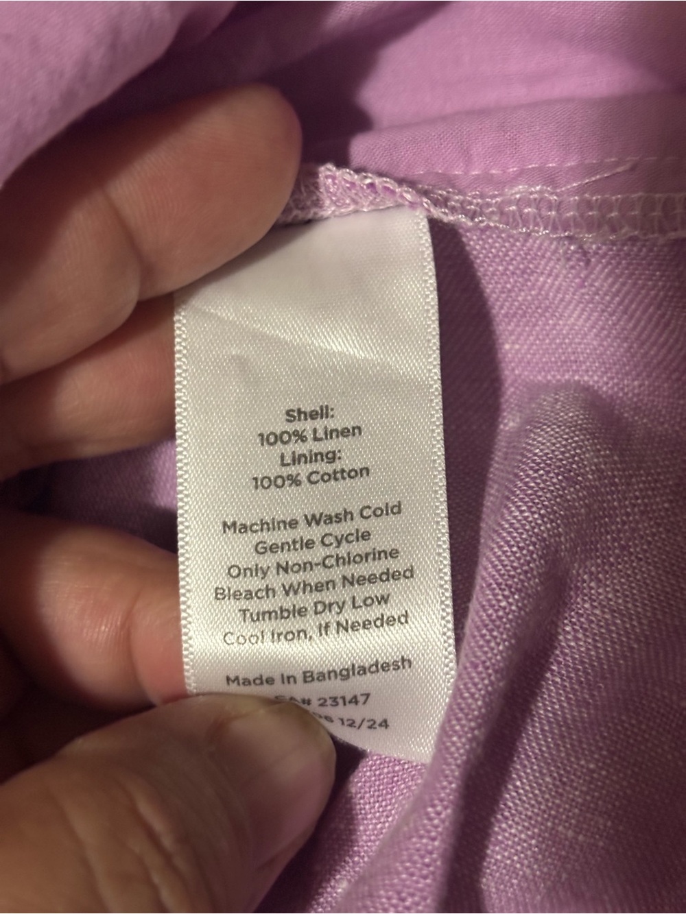 Talbots Petite 100% Linen Lilac Wrap-Style Midi Dress 2P - Picture 11 of 13